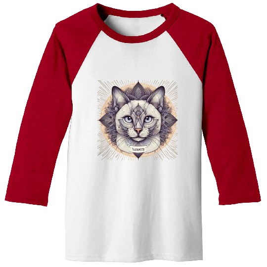 Mandala Mystical Namaste Cat: A Spiritual Journey Baseball Tees