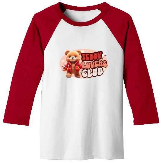Cute Teddy personified with red jacket Baseball Tees
