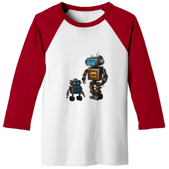Two robot friends Baseball Tees