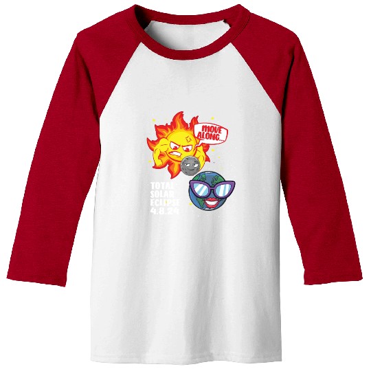 Total Solar Eclipse Move Along 4.08.24 Funny Kidsm Baseball Tees