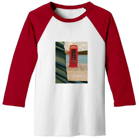 London phonebooth photographed by Yield on Green Baseball Tees