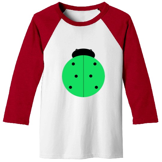 green ladybug Baseball Tees