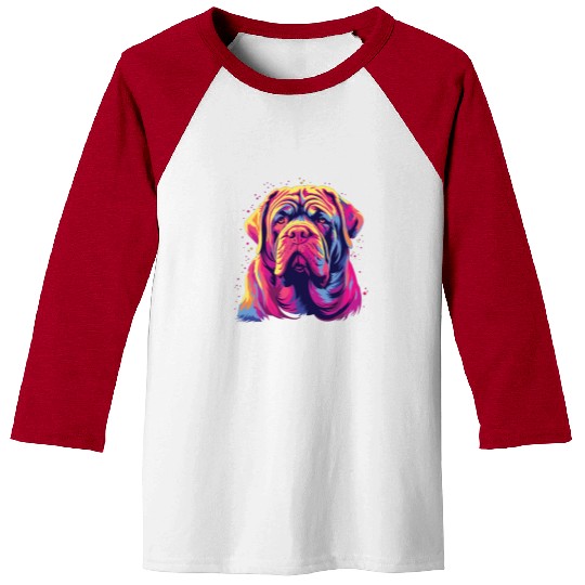 Watercolor Colorful Neapolitan Mastiff Baseball Tees