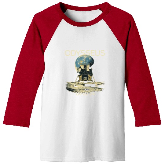 Odysseus Moon Lander Spacecraft Moon Landing Baseball Tees
