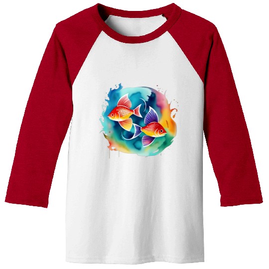Color splash zodiac: Pisces Baseball Tees