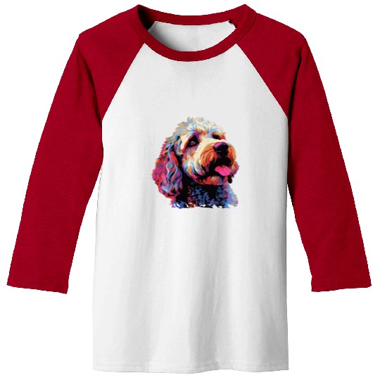Watercolor Colorful Lagotto Romagnolo Baseball Tees