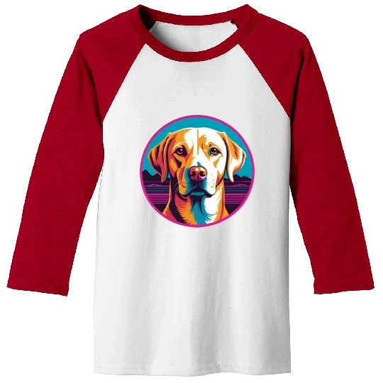 Synthwave Labrador Retriever 2 Baseball Tees