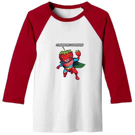 Strawberry Superhero Baseball Tees