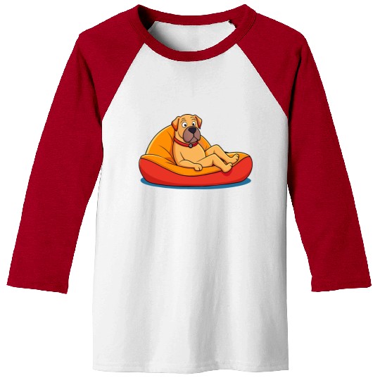 Relaxed Mastiff on Cushion Art Baseball Tees