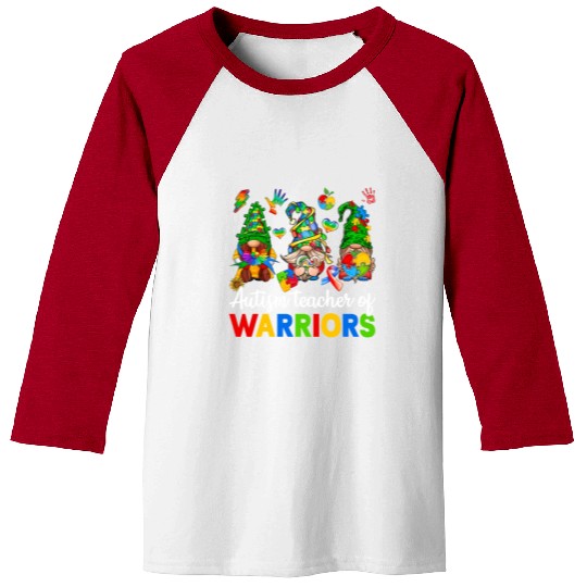 Autism Teacher Of Warriors Gnomes Baseball Tees