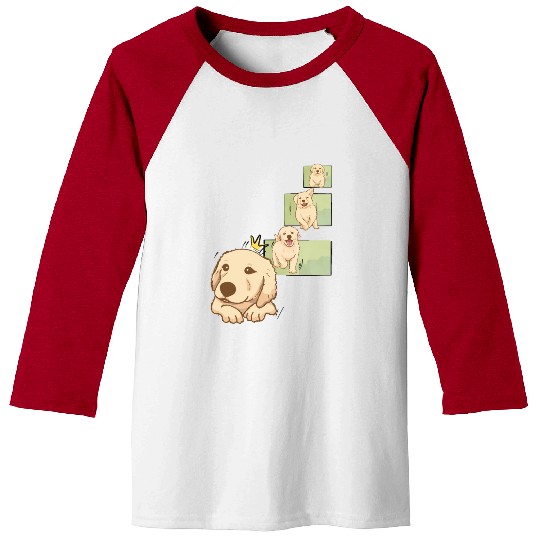 A Cute Cartoon Dog Running Funny puppy Baseball Tees