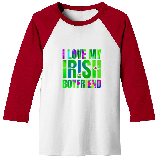 Love My Irish Boyfriend Floral Design Baseball Tees