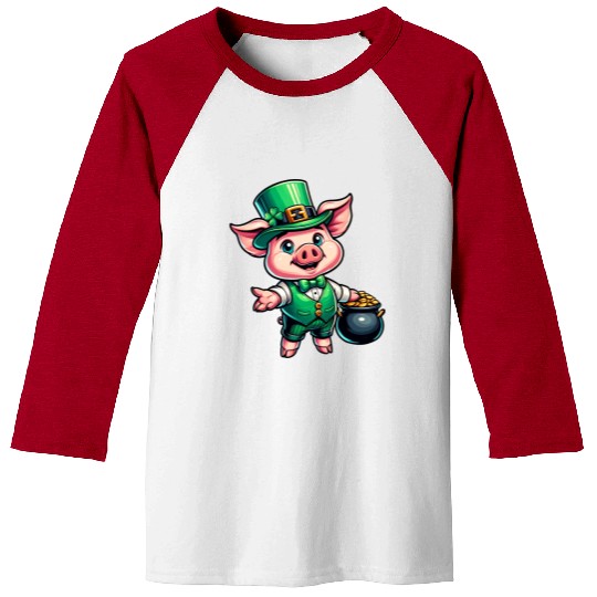 Cute St. Patrick's Piglet Baseball Tees
