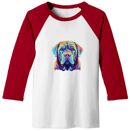 Watercolor Colorful Neapolitan Mastiff Baseball Tees