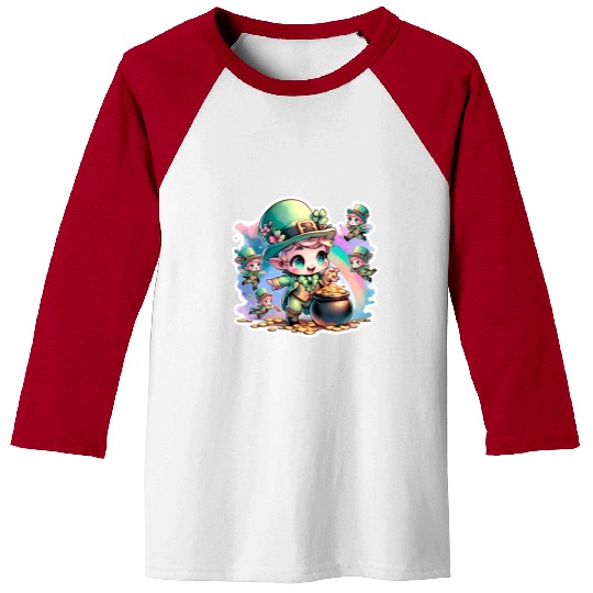 Saint Patrick's Day Chibi Leprechauns Baseball Tees