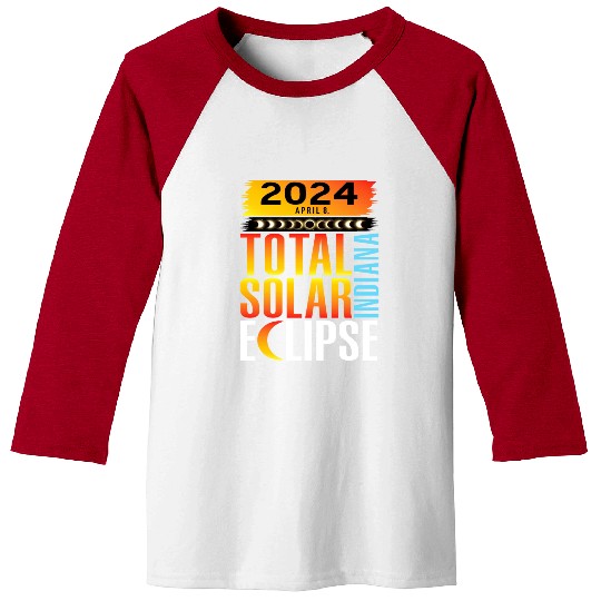 2024 April 8 Total Solar Eclipse INDIANA Baseball Tees