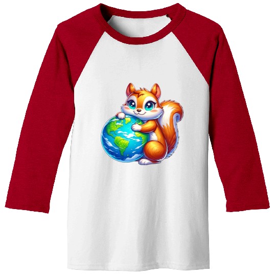 Squirrel for Earth Environmental Nature Baseball Tees
