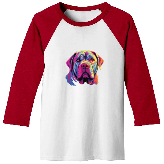 Watercolor Colorful Neapolitan Mastiff Baseball Tees