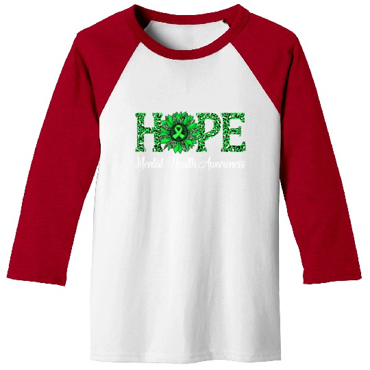 Sunflower Hope Mental Health Awareness Green Baseball Tees