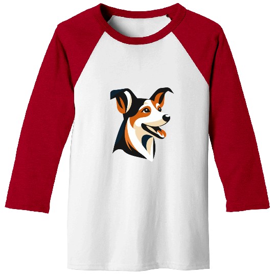 Border Collie Illustration for Dog Lovers Baseball Tees