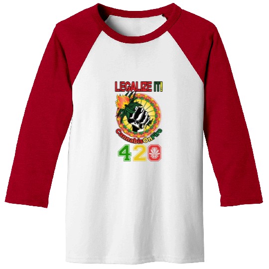 Comedic 420 Legal Herb Weed Marijuana Design Baseball Tees