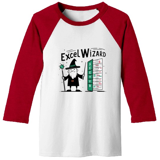 excel wizard funny accountant bookkeepers gift Baseball Tees
