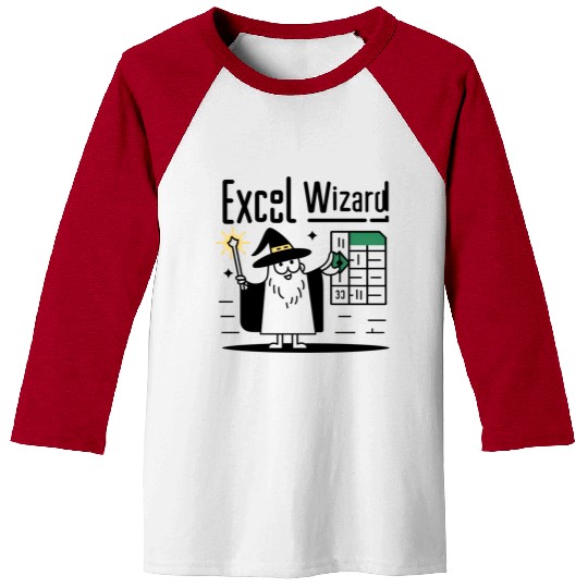 excel wizad funny accountant, bookkeeper and audit Baseball Tees