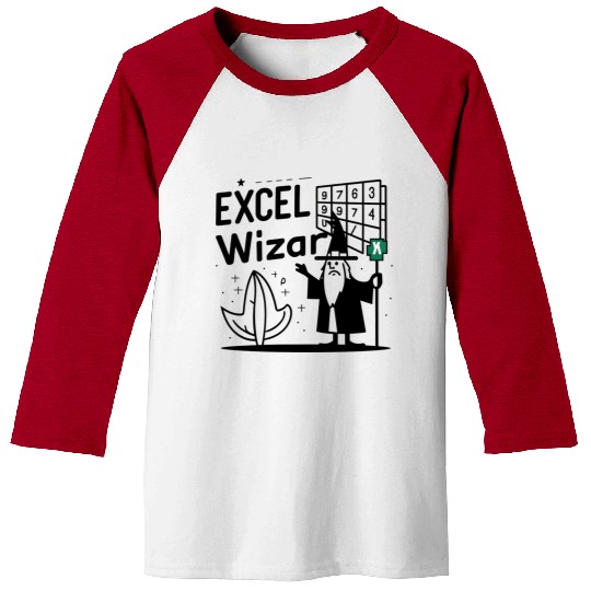 excel wizad funny accountant, bookkeeper and audit Baseball Tees