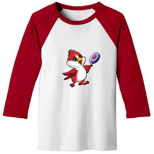 Cardinal Frisbee Fun: Vibrant Cardinal Design for Baseball Tees