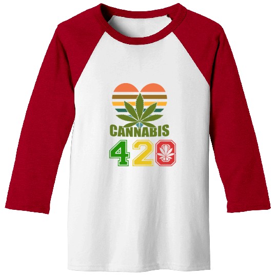 Hysteric 420 Love Good Herb Weed Marijuana Design Baseball Tees