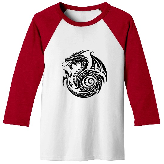 Wild Scaly Vintager Dragon With Wings Baseball Tees