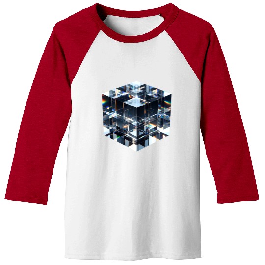Abstract Crystal Cubes Baseball Tees