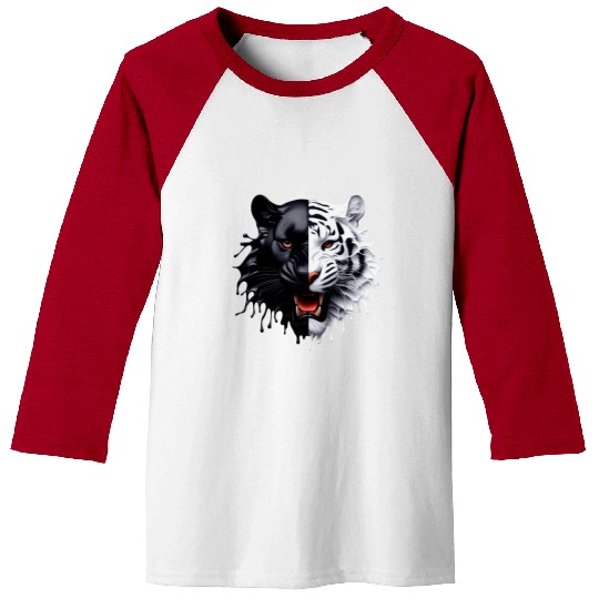 3D realistic black panther & Leopart Design Baseball Tees
