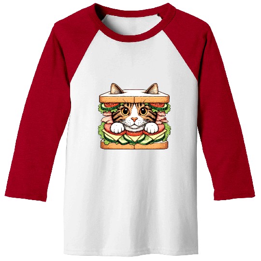 Sandwich Kitty Baseball Tees