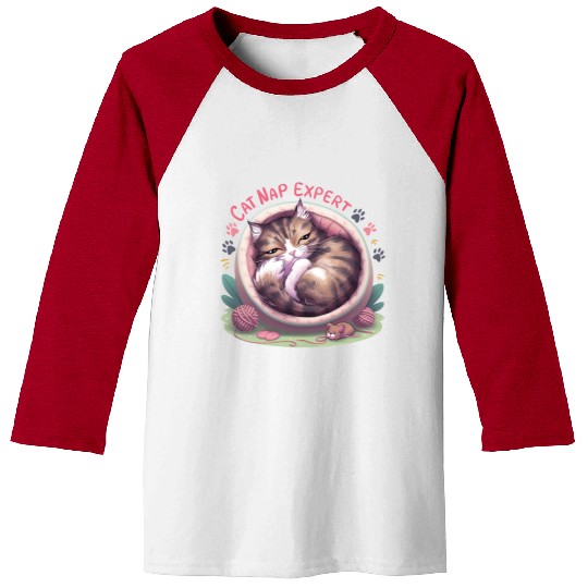 Cat Nap Expert - Funny Cat Outfit! Baseball Tees