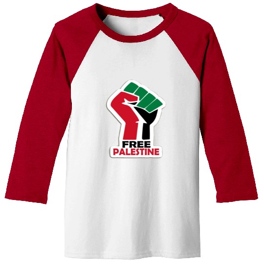 Bold Pro-Palestine Fist Design free Palestine free Baseball Tees