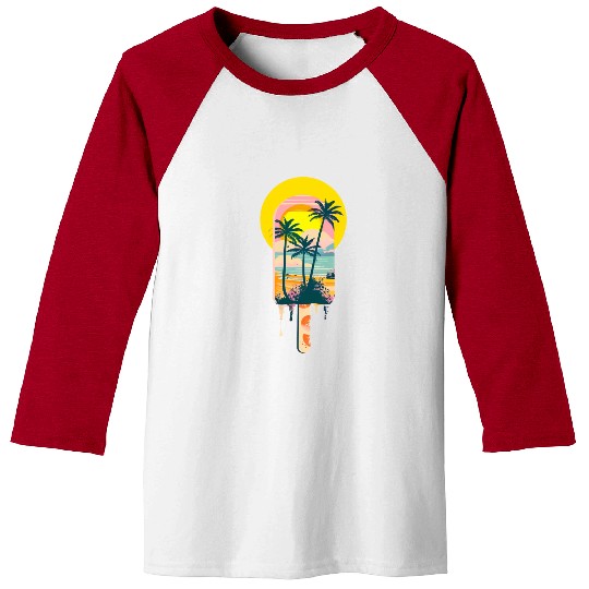 Tropical Summer Sunset Sweets Paradise Baseball Tees