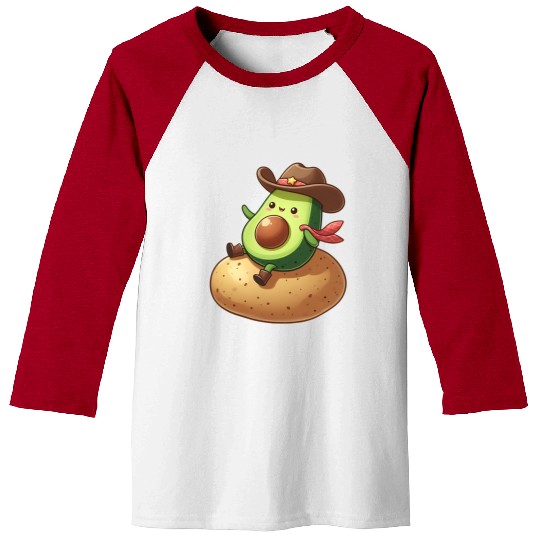 Avocado Cowboy Potato Rider Baseball Tees