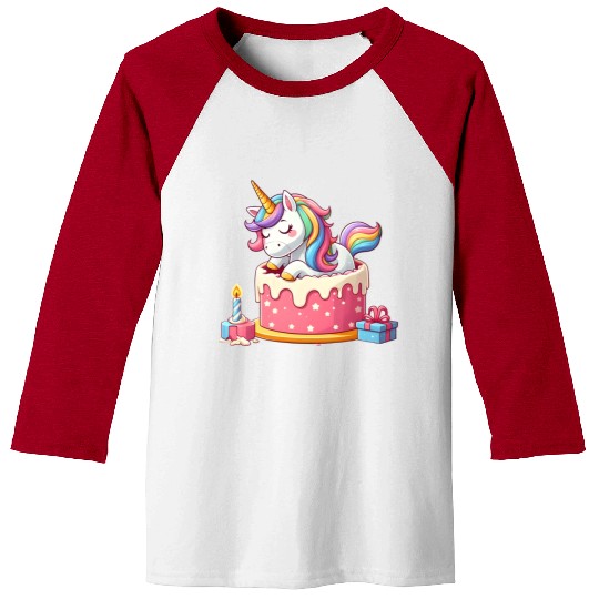 Unicorn Cake Surprise Baseball Tees