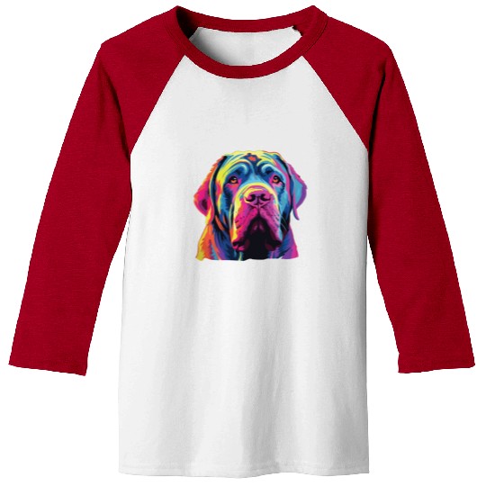 Watercolor Colorful Neapolitan Mastiff Baseball Tees
