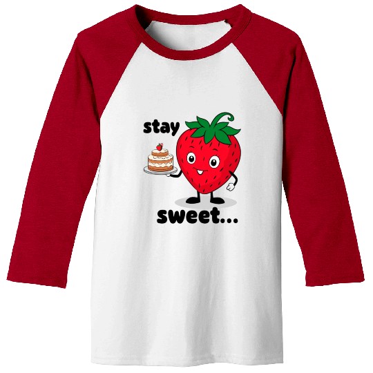 strawberry smile remains sweet Baseball Tees