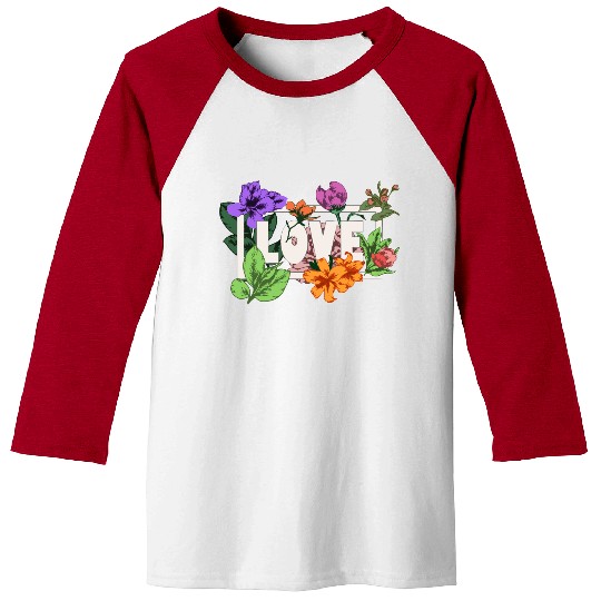 Valentines Day 14 February greeting Love flowers Baseball Tees