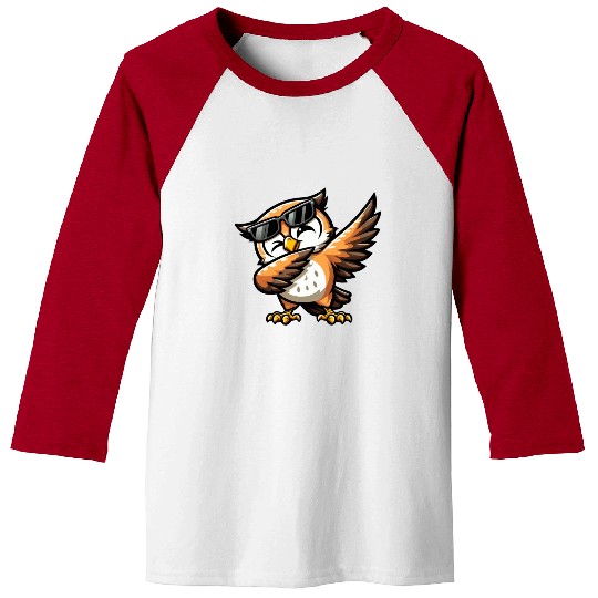 Cute Owl Dabbing Comic Baseball Tees