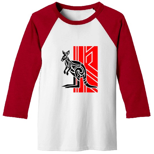 Kangaroo Vector Design 3 Colors Baseball Tees