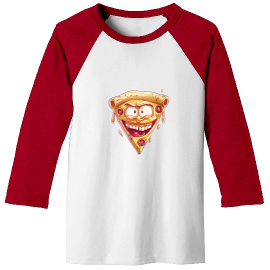Cheesy Grinning Slice Captures Joy Baseball Tees