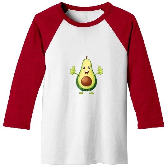 Happy Avocado Thumbs Up Fun Expression Baseball Tees
