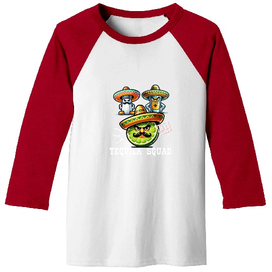 Cinco De Mayo Fiesta Tequila Squad Lime Number One Baseball Tees