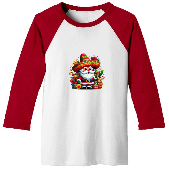 Cinco de Mayo Santa Claus Baseball Tees