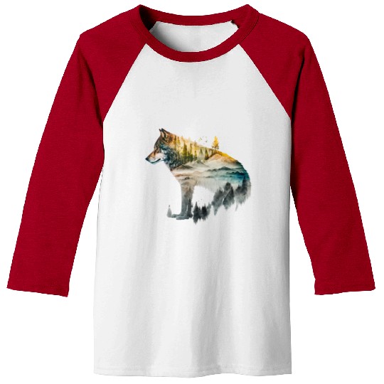 Wolf Print, Cosmic Wolves, Animal Print, Cosmos Baseball Tees