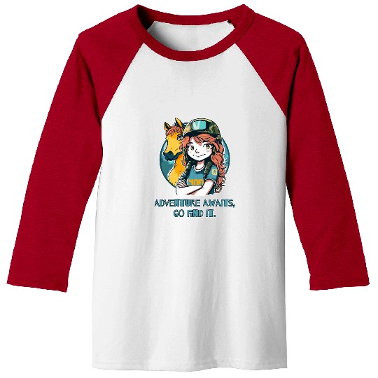 Adventure Horse Riding Girl Baseball Tees